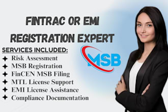 register your msb, fca, mtl, fintrac or emi license with full compliance
