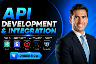 develop rest API, integrate third party API, fix API errors and webhooks
