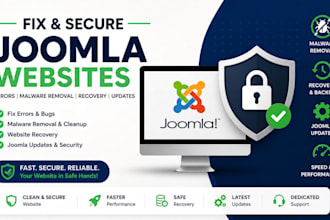 fix errors on joomla website, malware removal, recovery, updates