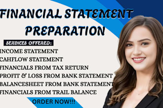 prepare financial statements profit and loss cashflow and balance sheet