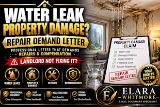 draft a water leak property damage complaint and landlord repair demand