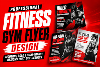 design professional fitness gym flyer, sports poster and gym promotion