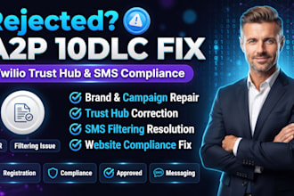 fix rejected a2p 10dlc in twilio trust hub sms filtering compliance