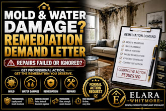 draft a mold water damage remediation and landlord repair demand letter