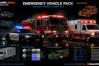 create realistic beamng police, fire, and rescue vehicle modifications