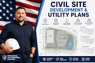 prepare civil site development and utility plans