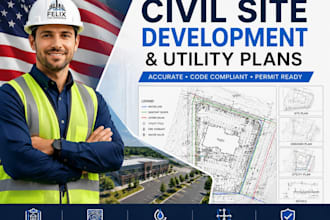 prepare civil site development and utility plans