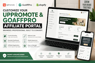 customize your uppromote or goaffpro affiliate portal for shopify