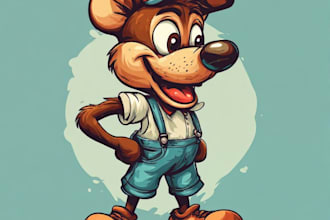 draw retro vintage illustration cartoon character