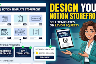 design digital product storefront to sell notion templates using lemon squeezy