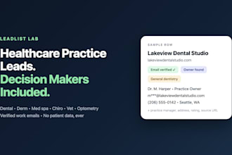 build a healthcare medical and dental practice lead list with emails