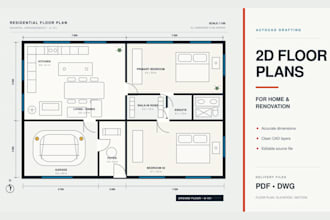 create accurate autocad 2d floor plans for homes and renovations