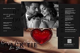 design luxury black tie wedding invitations and stationery