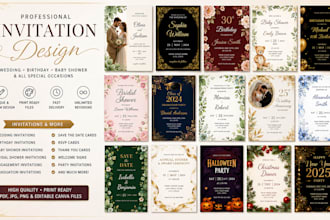 design wedding,birthday invitation card, baby shower bridal shower gender reveal