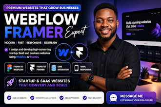 convert figma to framer or webflow, redesign framer or webflow website developer