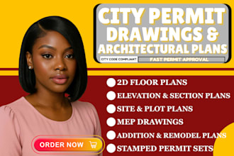 draw city permit drawings, blueprints, 2d floor plan for adu, deck, garage