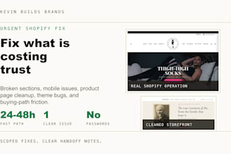 fix urgent shopify store issues in 24 to 48 hours