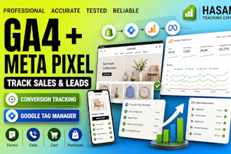 set up ga4 meta pixel and conversion tracking for sales and leads