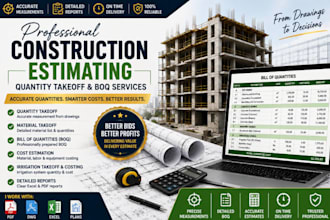 provide professional construction estimating, quantity takeoff and boq services