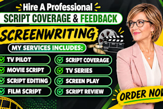 provide script coverage, note, analysis, feedback for your script or screenplay