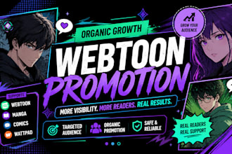 organically promote your webtoon, comic, manga and watpad