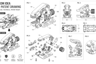 draw uspto and wipo utility and design patent drawings and patent illustrations