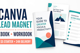 design a professional canva lead magnet ebook or workbook