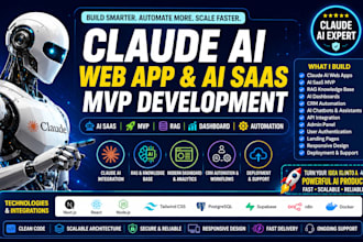 claude web app ai saas mvp rag claude dashboard CRM automation ai landing page