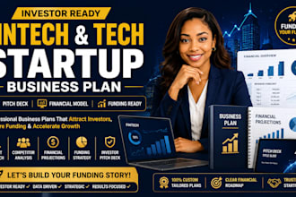 write fintech tech start up business plan pitch deck and financial model