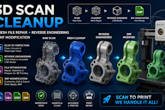 3d scan cleanup mesh file repair reverse engineering 3mf modification
