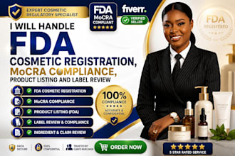 fda cosmetic registration, mocra compliance, product listing and label review
