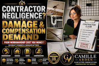 draft a contractor negligence demand letter for damages and compensation