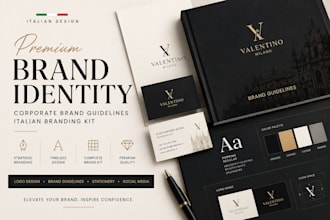 design premium brand identity corporate brand guidelines italian branding kit