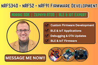 do nrf5340 nrf52 nrf91 custom firmware development pcb iot
