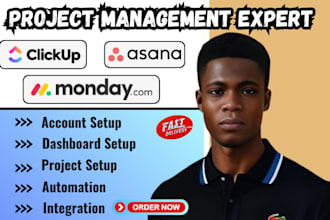 setup monday CRM clickup project management  monday consultant asana automation