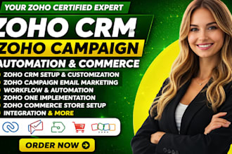 do german zoho crm, zoho campaign, zoho automation, zoho one and zoho commerce