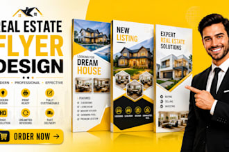 design modern real estate flyer, realtor flyer, open house flyer, property