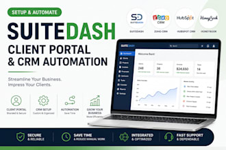 setup suitedash client portal dashboard zoho hubspot CRM onboarding automation