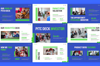 create investor pitch deck, startuo presentation for fundraising in powerpoint