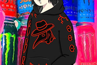 draw dark alt cartoon illustrations or custom character art