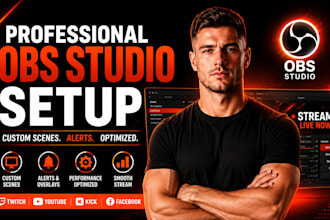 create a professional obs studio streaming setup with scenes and alerts