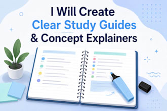 write student friendly study guides and concept explaniners