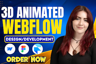 design interactive and 3d animated webflow website, webflow website expert