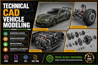 model technical cad accurate vehicle and automotive parts for manufacturing