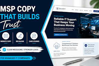 write msp website copy, SEO blogs and case studies for managed IT companies