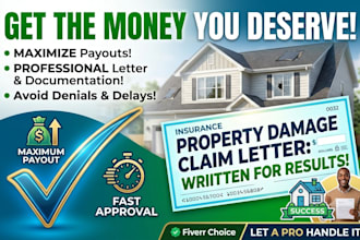 write a professional property damage claim letter for insurance