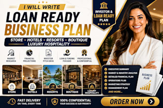 write loan ready store hotels resorts boutique luxury hospitality business plan