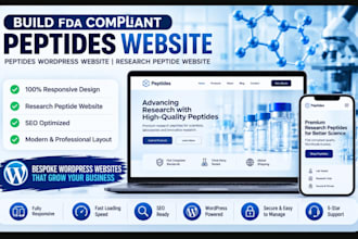 build fda compliant peptides website peptides wordpress research peptide website