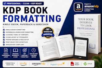 format book for amazon kdp, kindle ebook and paperback book formatter