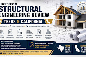 review your structural engineering design calculation for texas and california